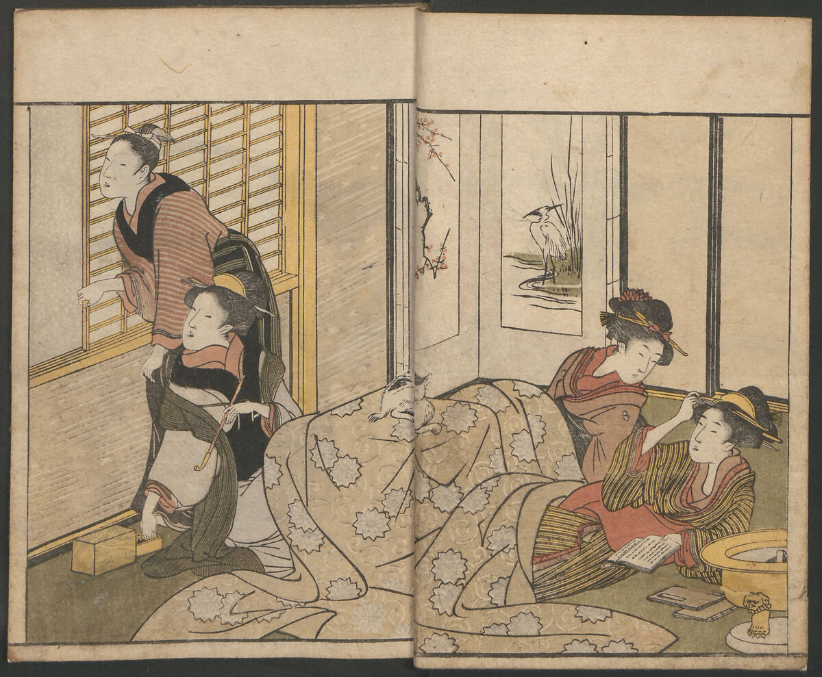 Picture Book of Flowers of the Four Seasons (Ehon shiki no hana) 絵本四季花, Kitagawa Utamaro 喜多川歌麿 (Japanese, ca. 1754–1806), Set of two polychrome woodblock printed books; ink and color on paper, Japan