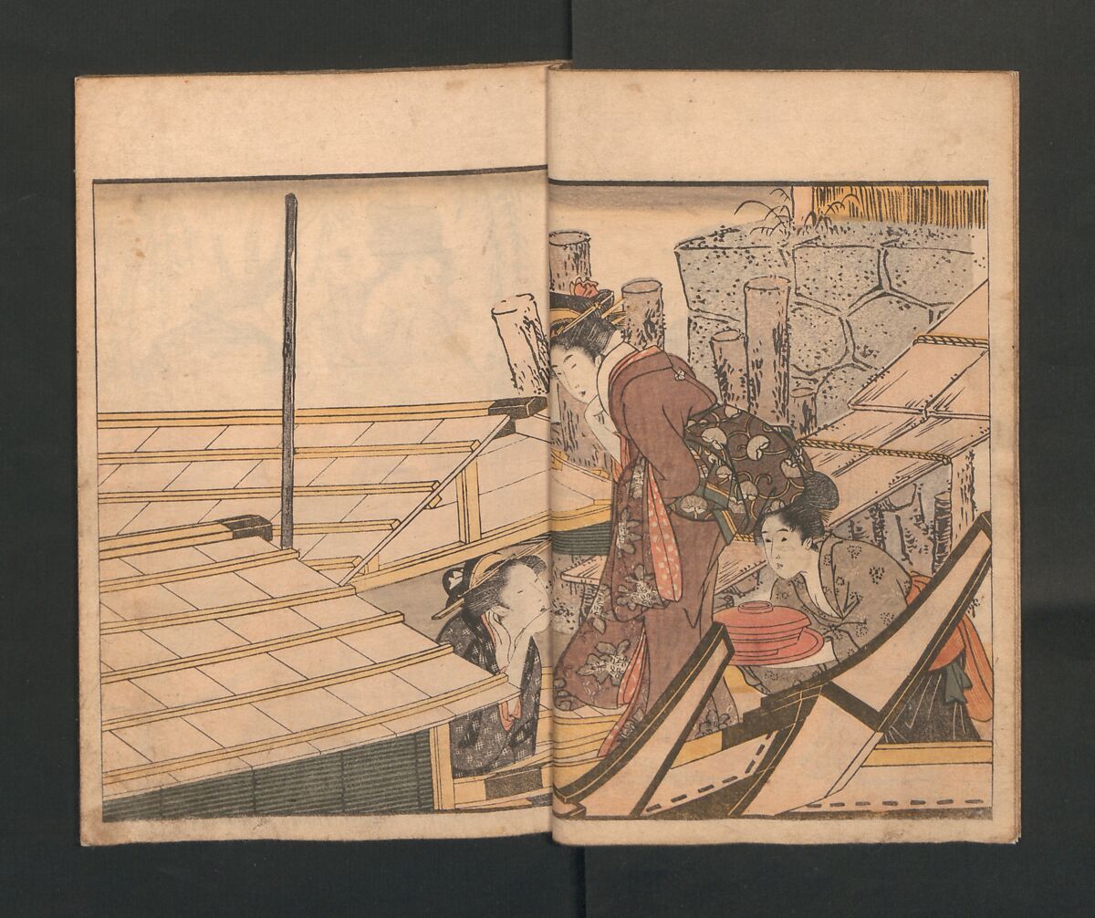 Picture Book of Flowers of the Four Seasons (Ehon shiki no hana) 絵本四季花, Kitagawa Utamaro 喜多川歌麿 (Japanese, ca. 1754–1806), Set of two polychrome woodblock printed books; ink and color on paper, Japan