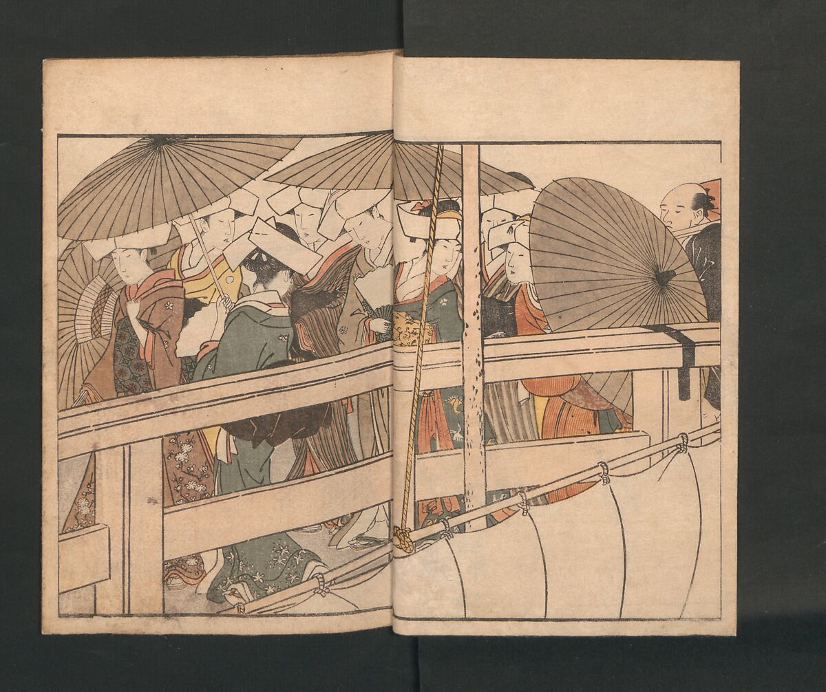 Picture Book of Flowers of the Four Seasons (Ehon shiki no hana) 絵本四季花, Kitagawa Utamaro 喜多川歌麿 (Japanese, ca. 1754–1806), Set of two polychrome woodblock printed books; ink and color on paper, Japan