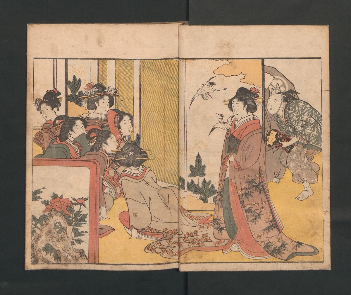 Picture Book of Flowers of the Four Seasons (Ehon shiki no hana) 絵本四季花, Kitagawa Utamaro 喜多川歌麿 (Japanese, ca. 1754–1806), Set of two polychrome woodblock printed books; ink and color on paper, Japan