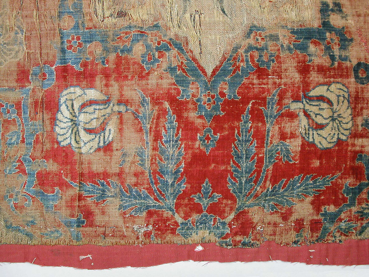 Textile Fragment, Velvet, silk, and metal wrapped yarns