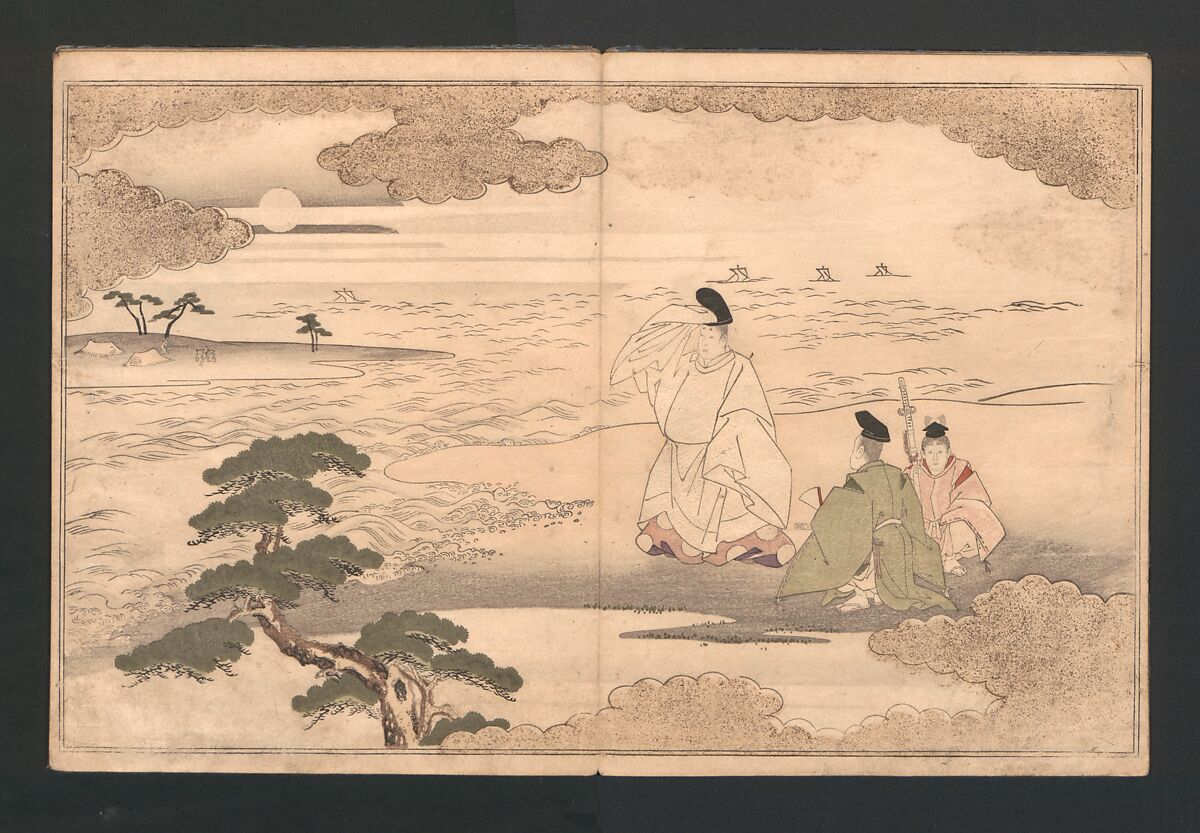 The Moon-Mad Monk, or Crazy Gazing at the Moon (Kyōgetsubō 狂月坊), Kitagawa Utamaro 喜多川歌麿 (Japanese, ca. 1754–1806), Polychrome woodblock printed book; ink and color on paper, Japan