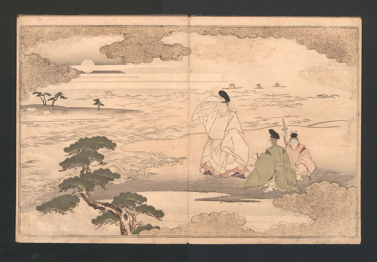 The Moon-Mad Monk, or Crazy Gazing at the Moon (Kyōgetsubō 狂月坊), Kitagawa Utamaro 喜多川歌麿 (Japanese, ca. 1754–1806), Polychrome woodblock printed book; ink and color on paper, Japan