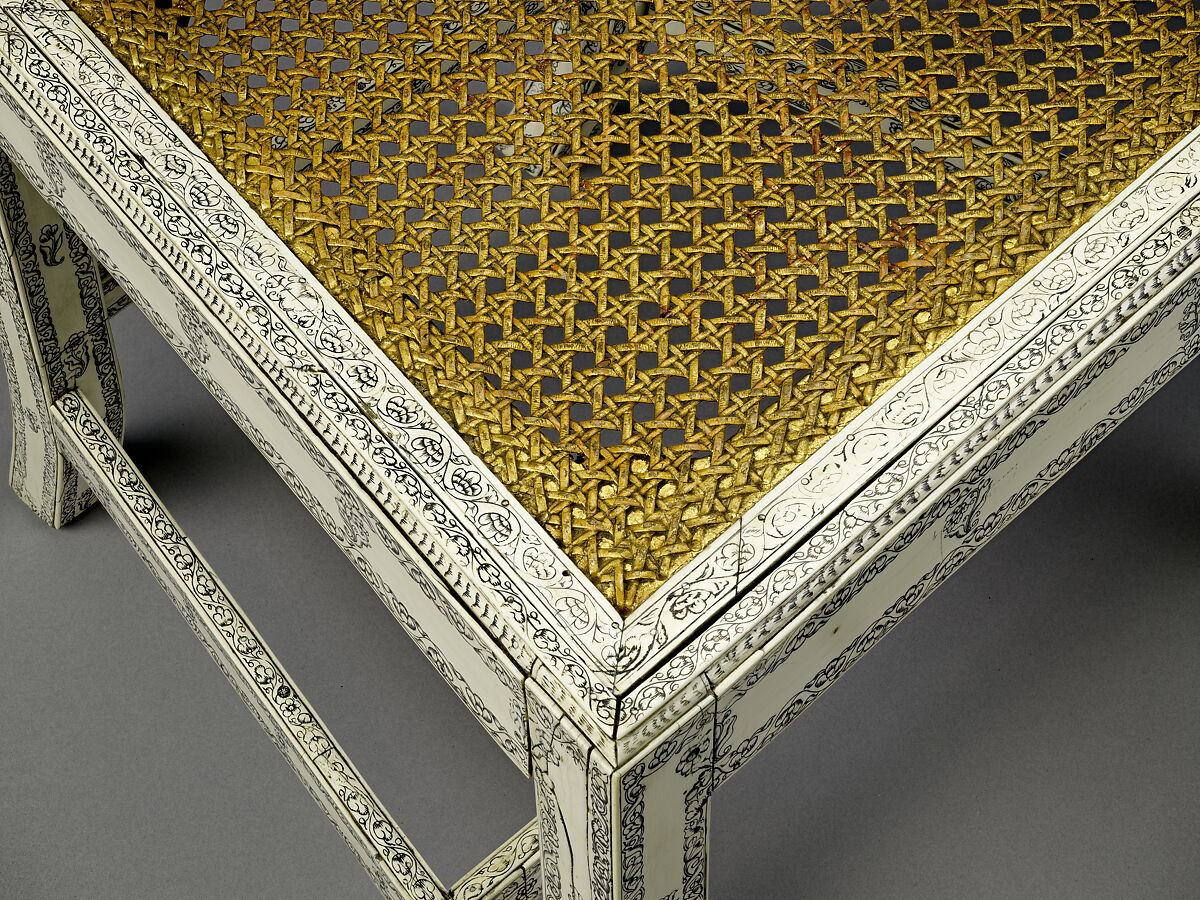 Chair (One of Set of Four), Fruitwood, ivory, and cane