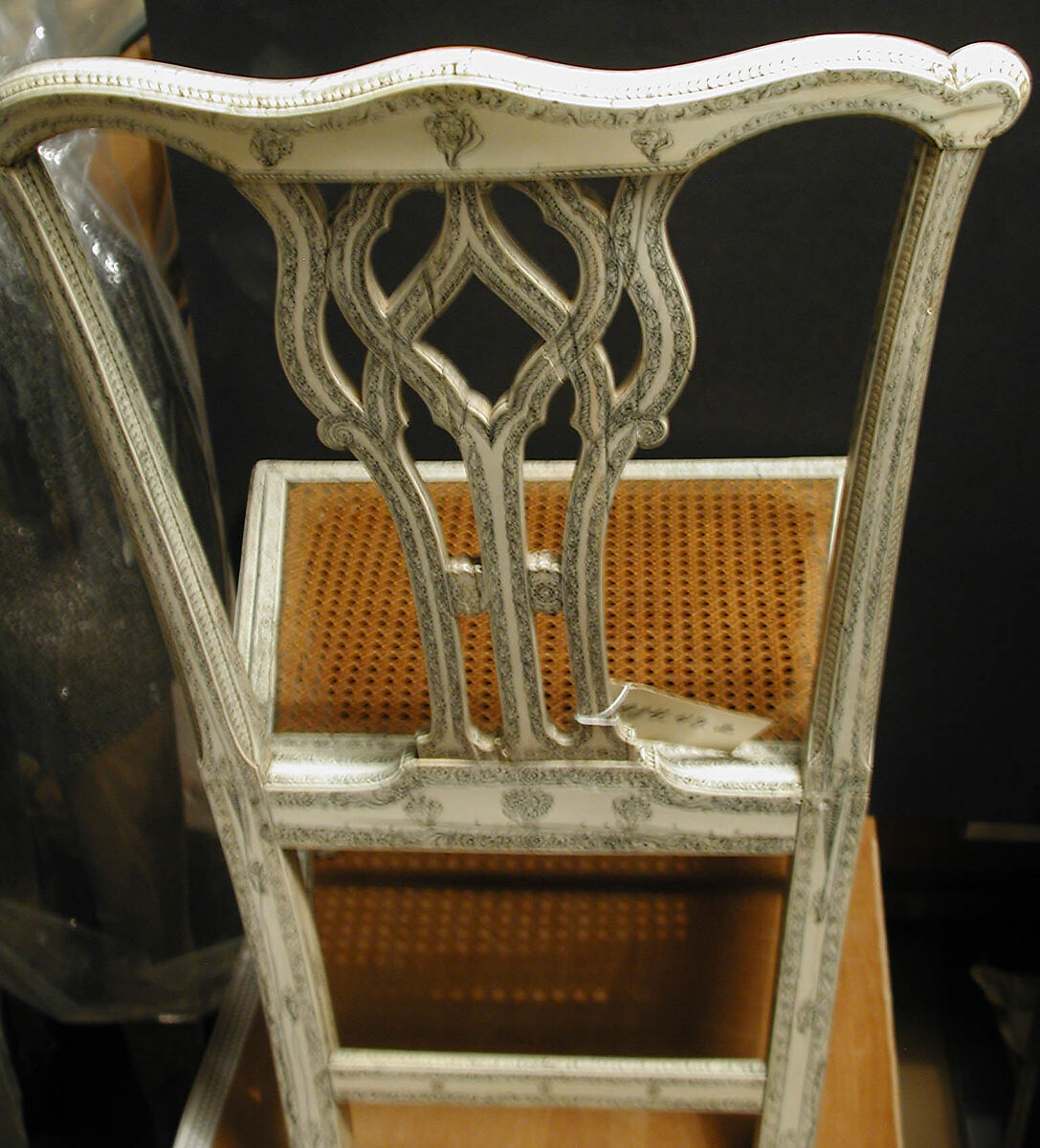 Chair (One of Set of Four), Fruitwood, ivory, and cane