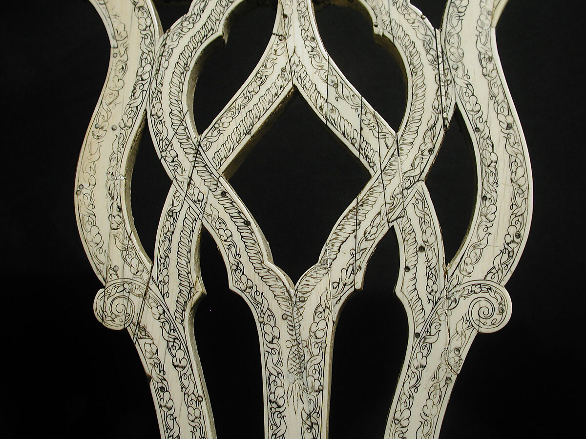 Chair (One of Set of Four), Fruitwood, ivory, and cane