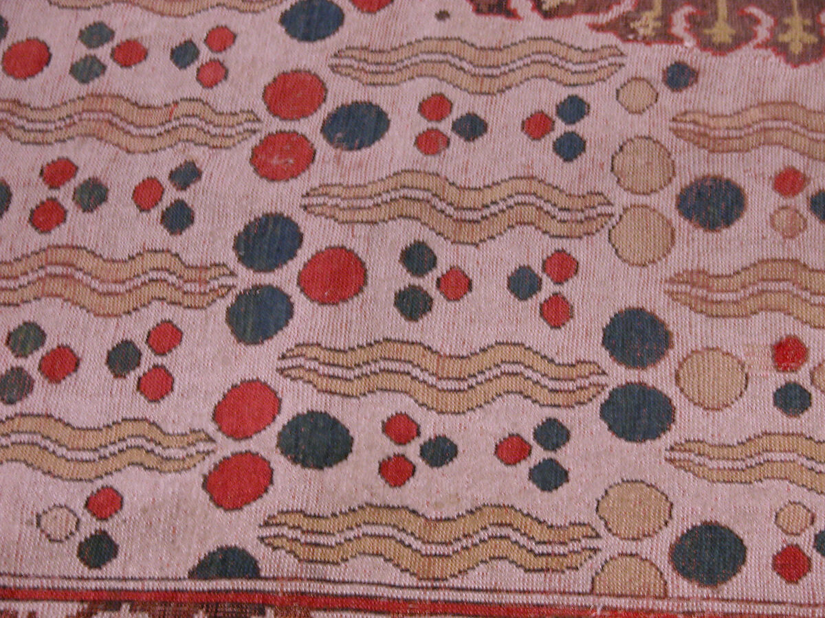 Ushak Medallion Carpet on White Ground, Wool (warp, weft and pile); symmetrically knotted pile