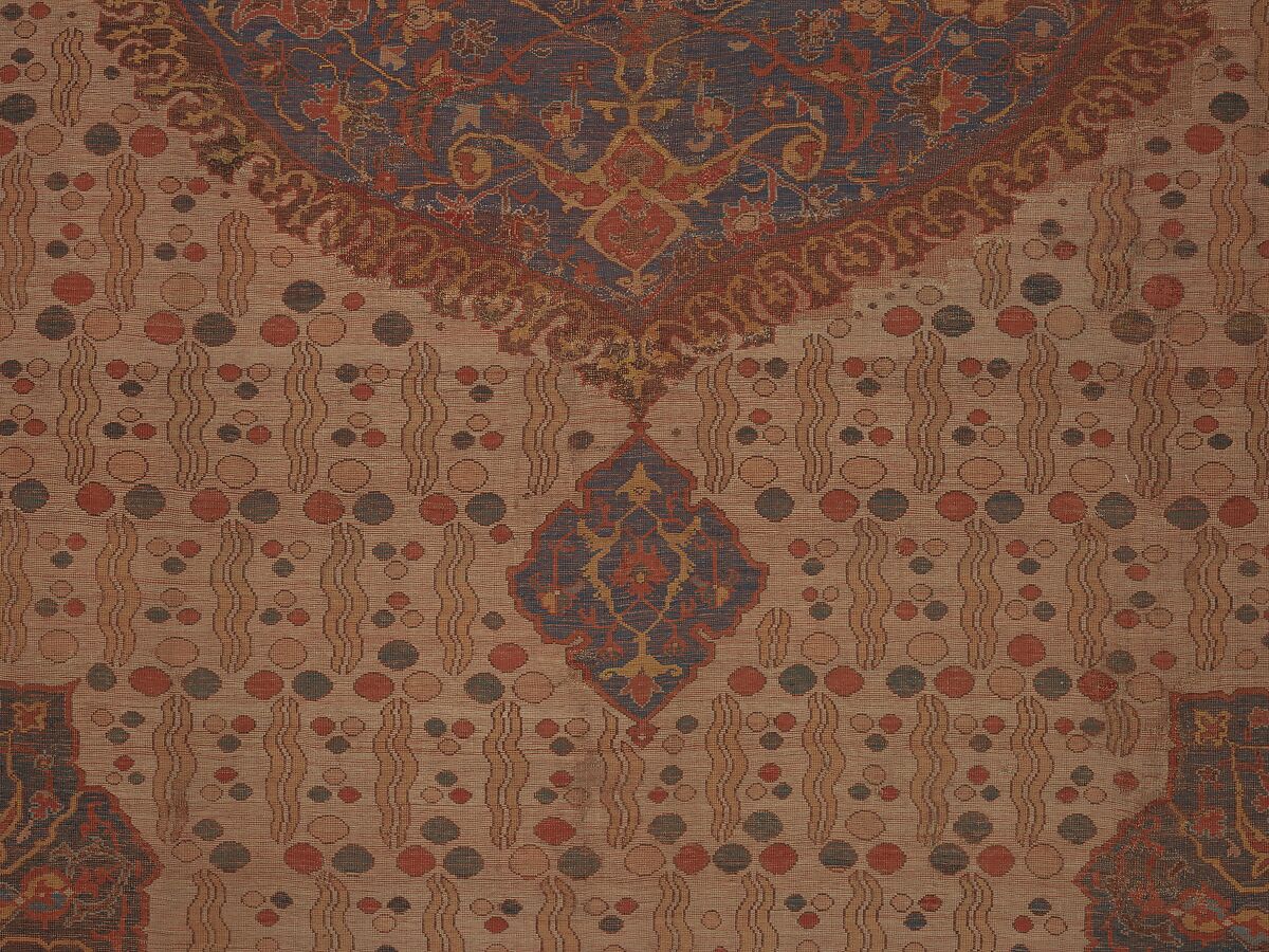Ushak Medallion Carpet on White Ground, Wool (warp, weft and pile); symmetrically knotted pile