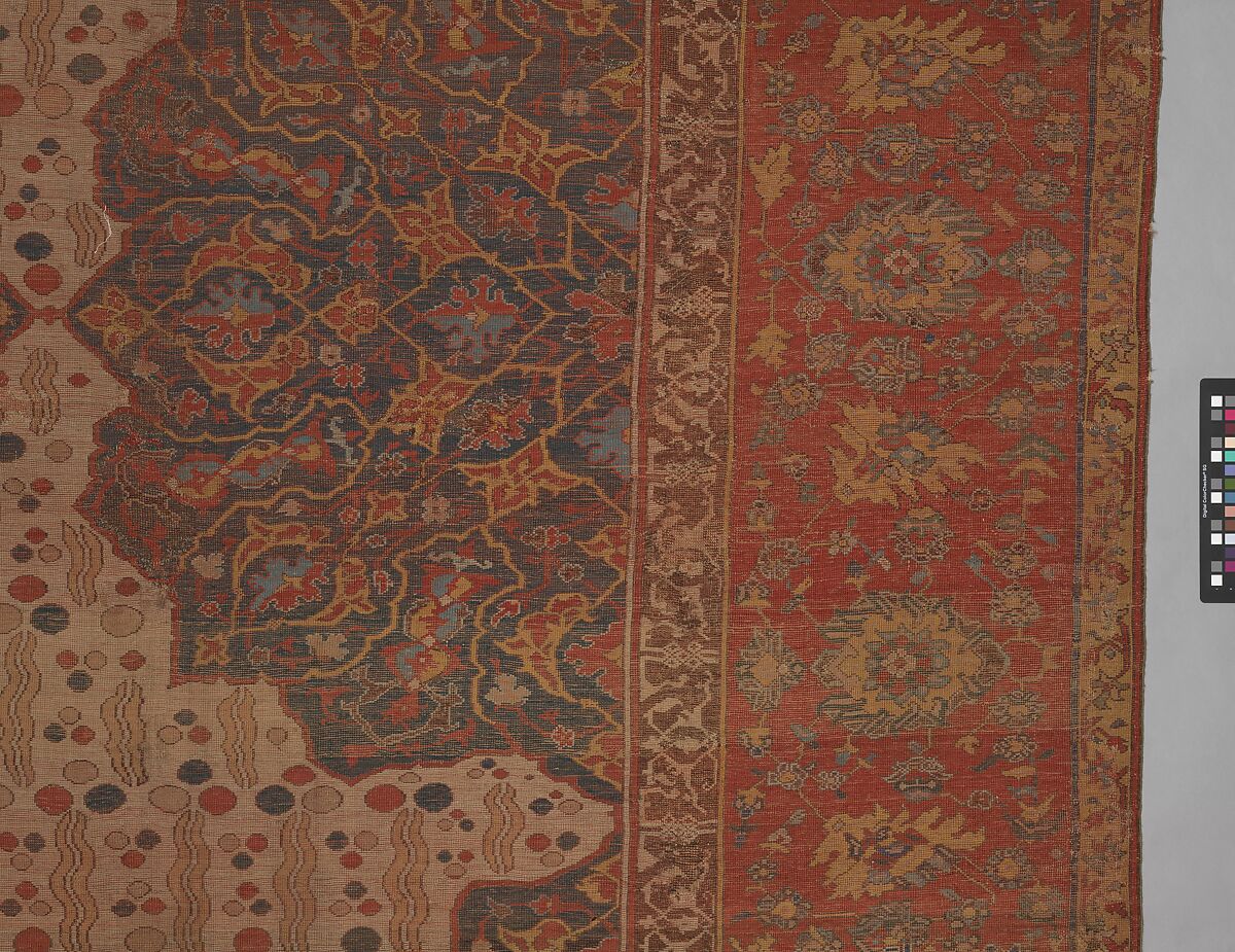Ushak Medallion Carpet on White Ground, Wool (warp, weft and pile); symmetrically knotted pile