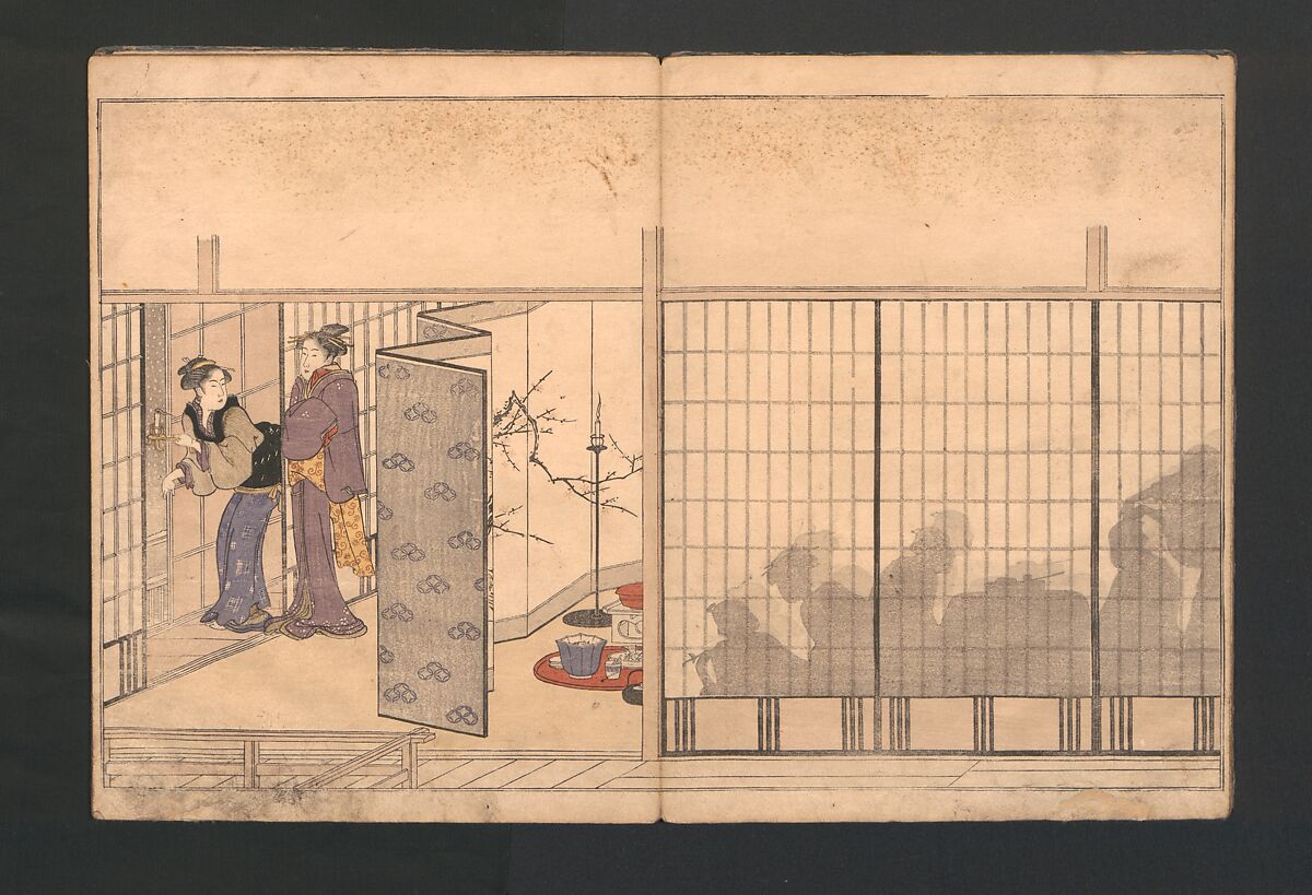 The Silver World (Gin sekai) 銀世界, Kitagawa Utamaro 喜多川歌麿 (Japanese, ca. 1754–1806), Polychrome woodblock printed book; ink and color on paper, Japan