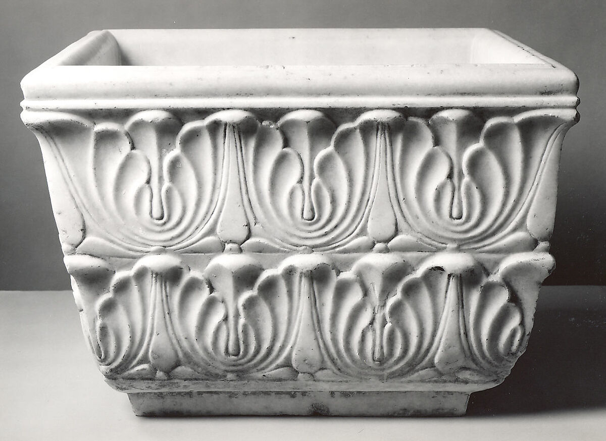 Basin with Stylized Lotus Blossoms, Marble