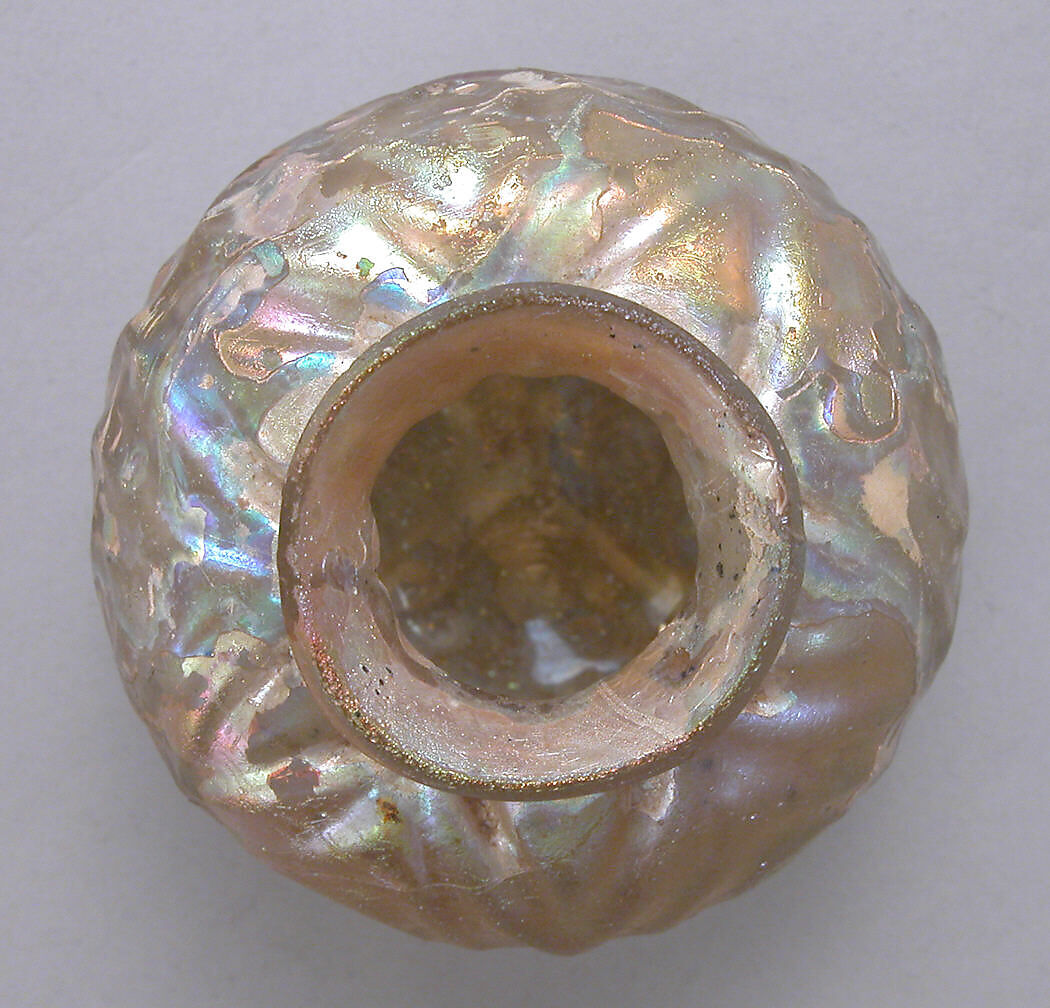 Vase with Molded Diamond Pattern, Glass, colorless; mold blown