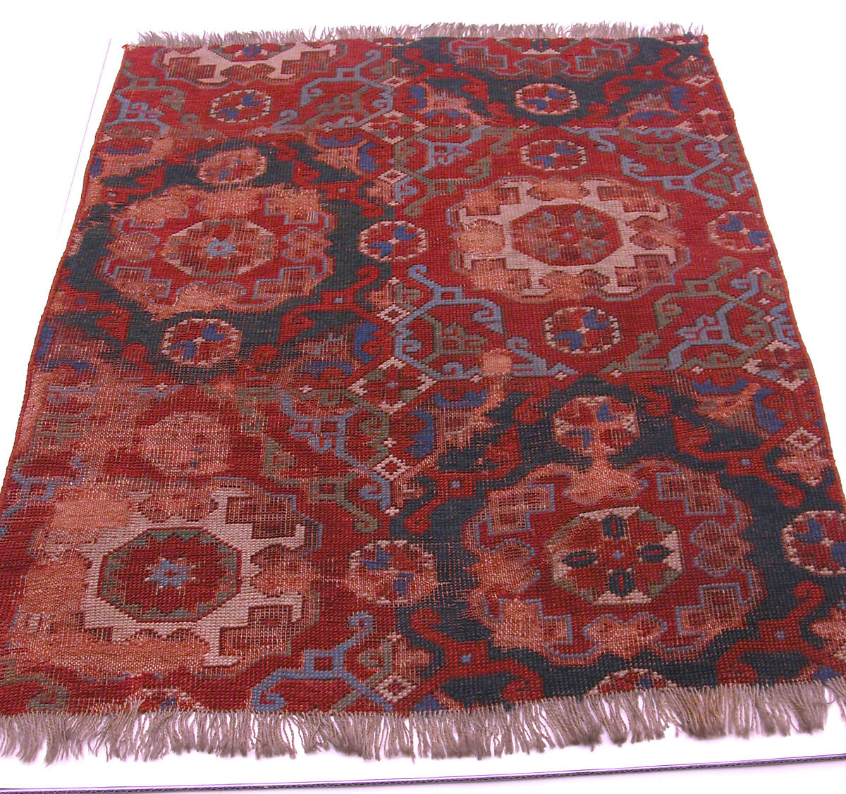 'Holbein' Carpet Fragment, Wool (warp, weft, and pile); symmetrically knotted pile