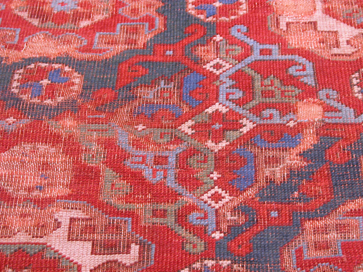 'Holbein' Carpet Fragment, Wool (warp, weft, and pile); symmetrically knotted pile