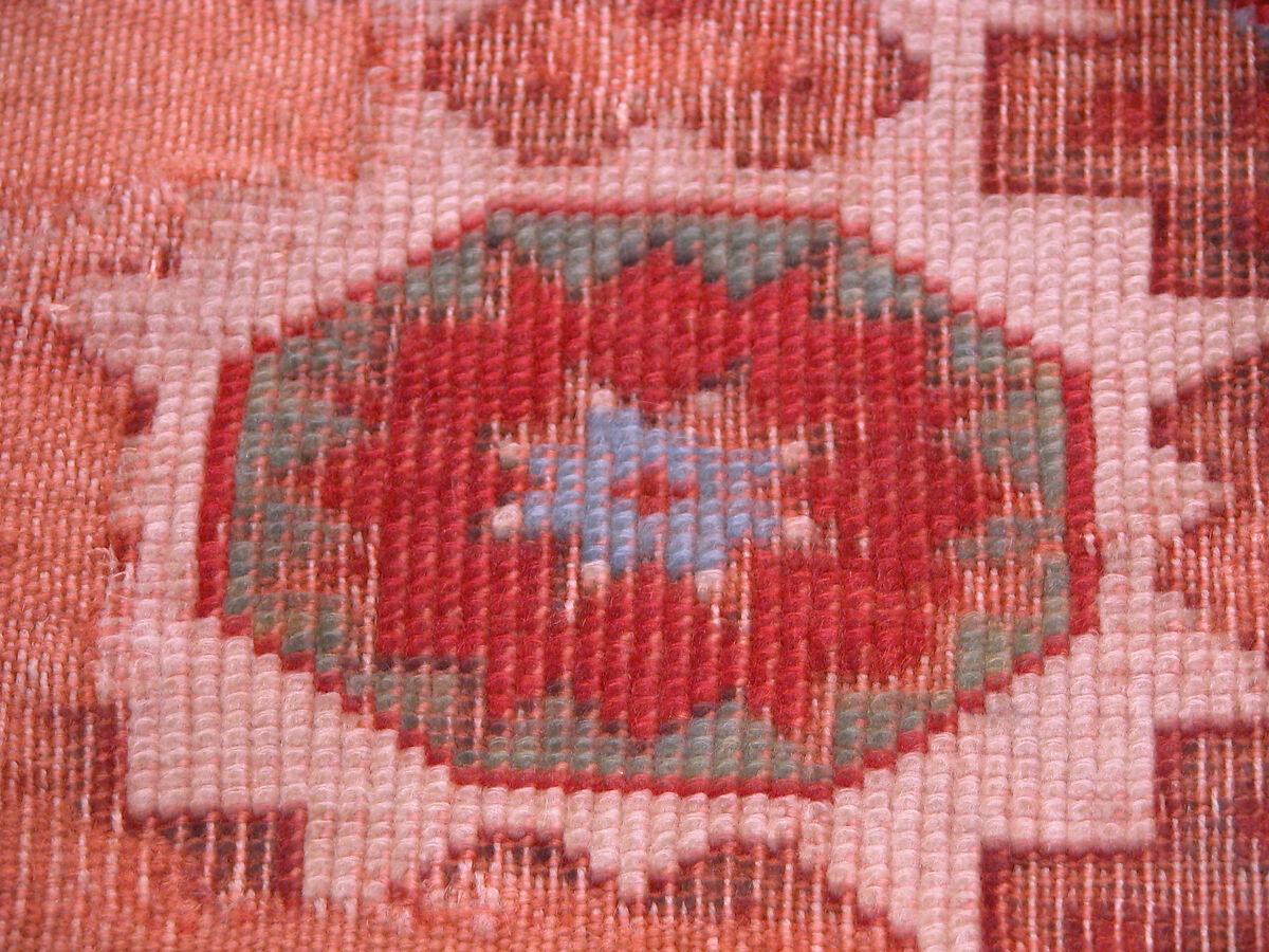 'Holbein' Carpet Fragment, Wool (warp, weft, and pile); symmetrically knotted pile