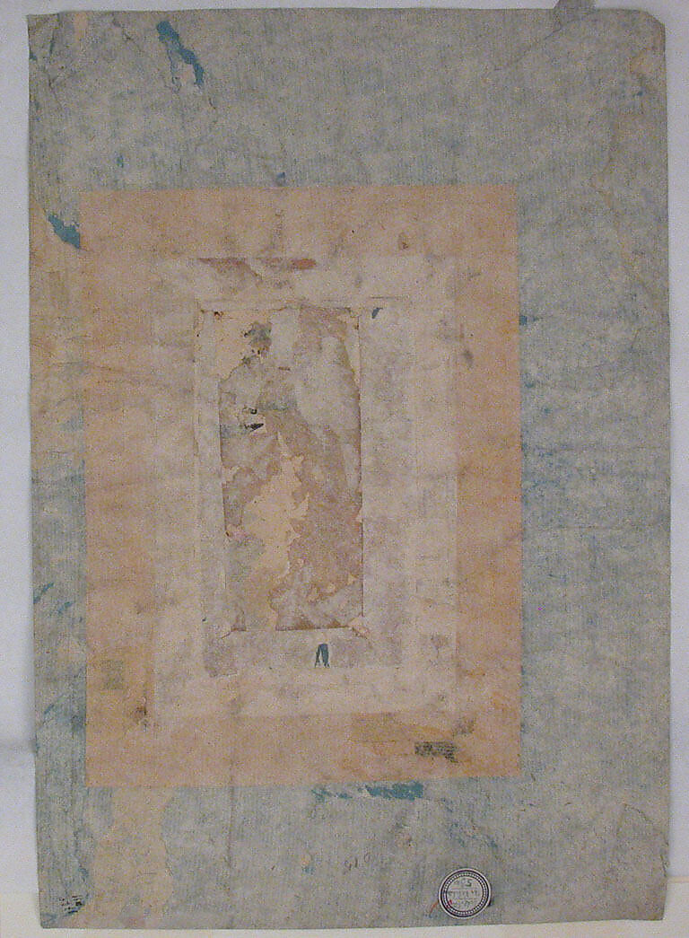 Aquatic Scene with Three Men in a Gondola, Ink, opaque watercolor, and gold on paper