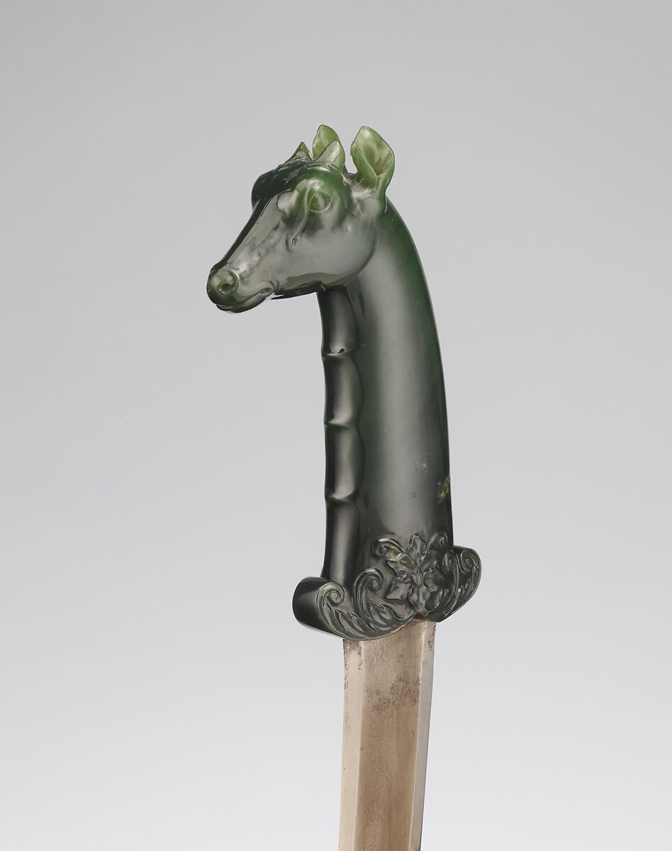 Dagger with Hilt in the Form of a Blue Bull (Nilgai), Hilt: Nephrite
Blade: Watered steel