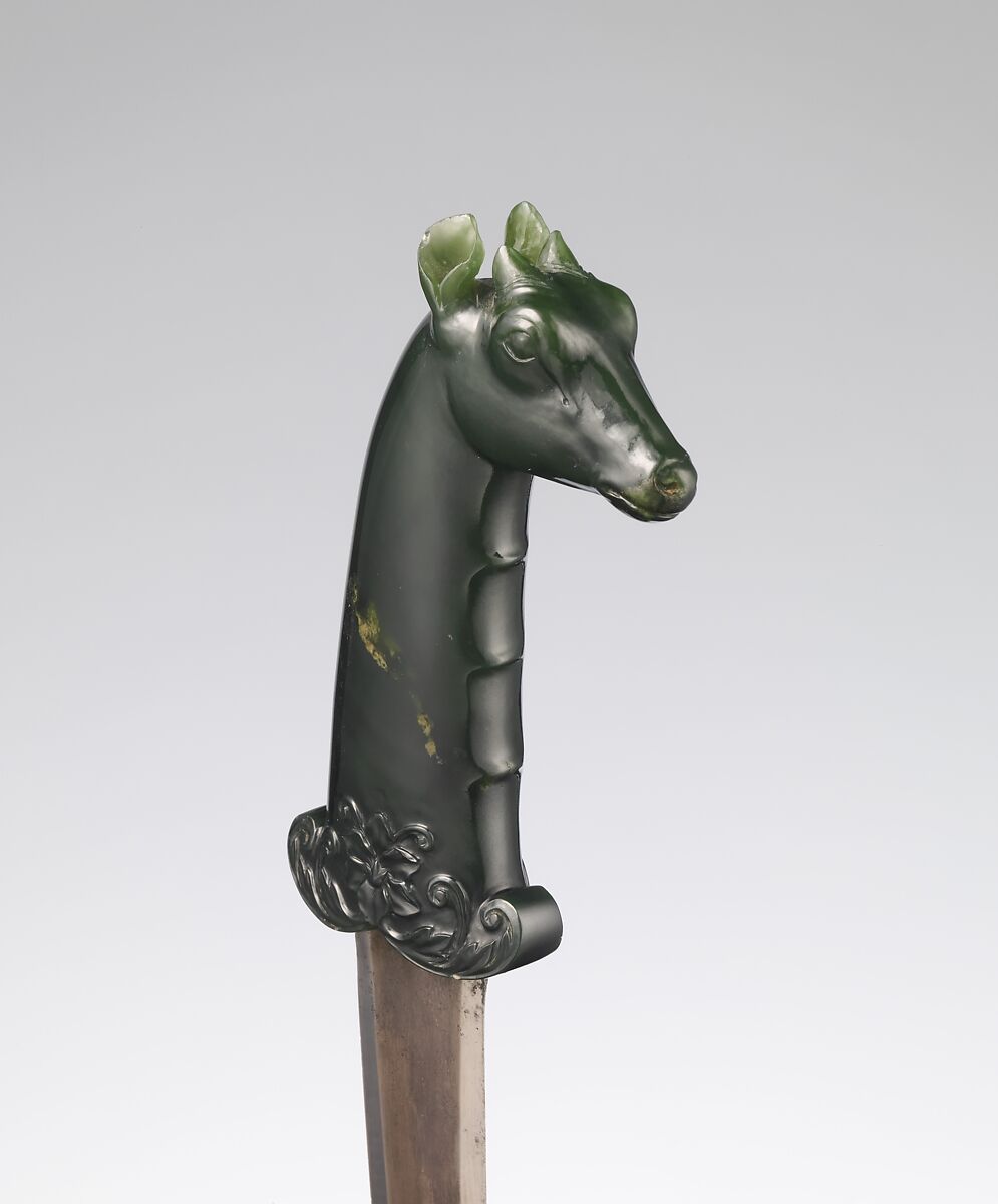 Dagger with Hilt in the Form of a Blue Bull (Nilgai), Hilt: Nephrite
Blade: Watered steel