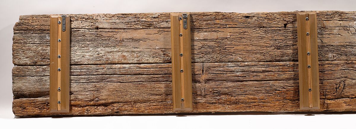 Panel with Cusped Arches, Wood (cedar); carved and painted