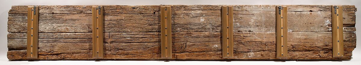 Panel with Cusped Arches, Wood (cedar); carved and painted