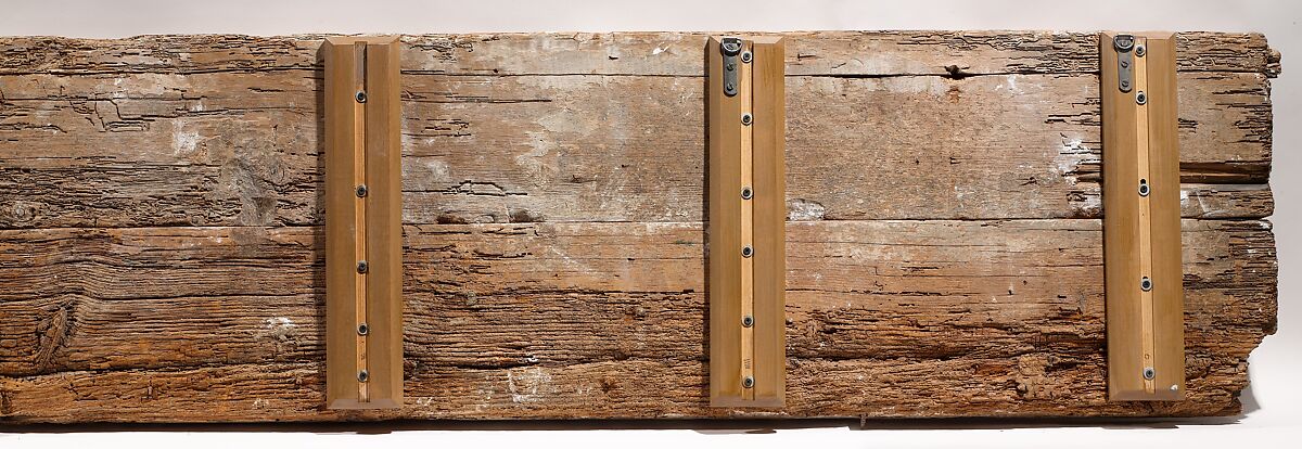 Panel with Cusped Arches, Wood (cedar); carved and painted