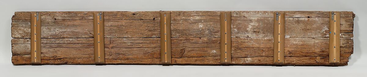 Panel with Cusped Arches, Wood (cedar); carved and painted