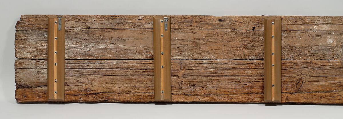 Panel with Cusped Arches, Wood (cedar); carved and painted