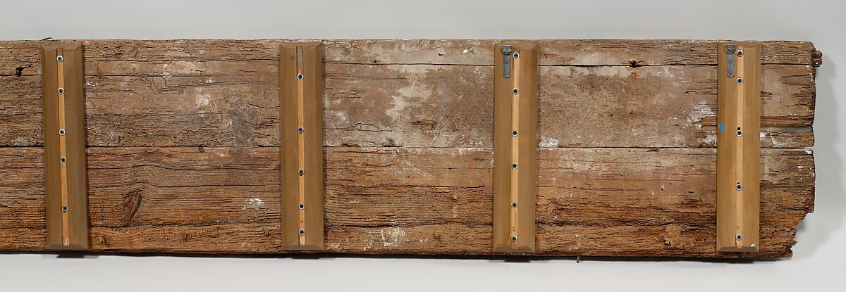 Panel with Cusped Arches, Wood (cedar); carved and painted