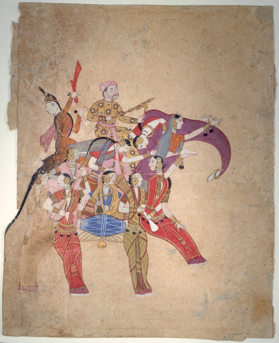 Composite Elephant, Ink, opaque watercolor, and gold on paper