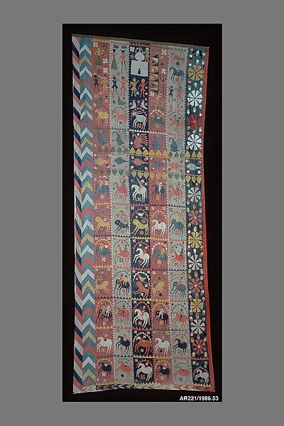 Hanging (Kanduri), Cotton; plain weave, appliquéd and embroidered 