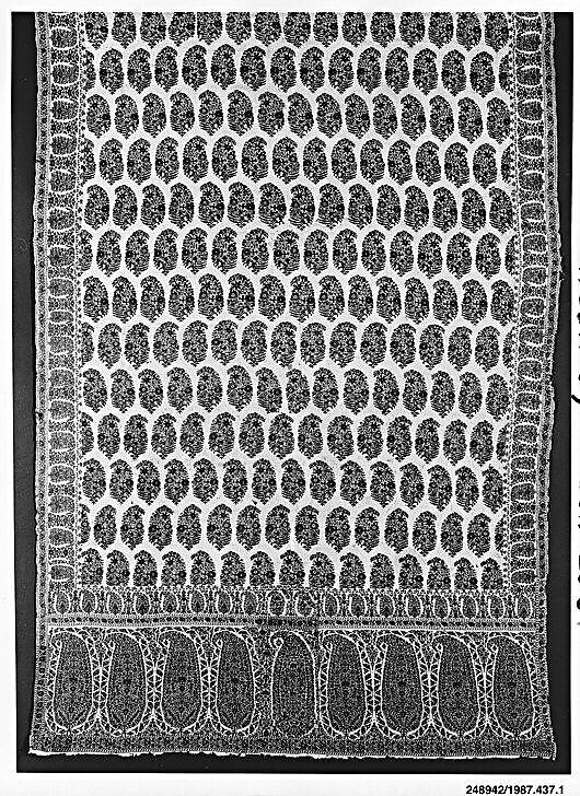 Shawl of Joined Fragments, Wool; double interlocking twill tapestry weave, pieced
