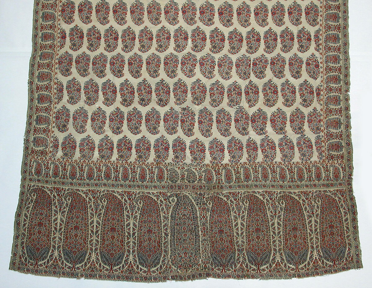 Shawl of Joined Fragments, Wool; double interlocking twill tapestry weave, pieced