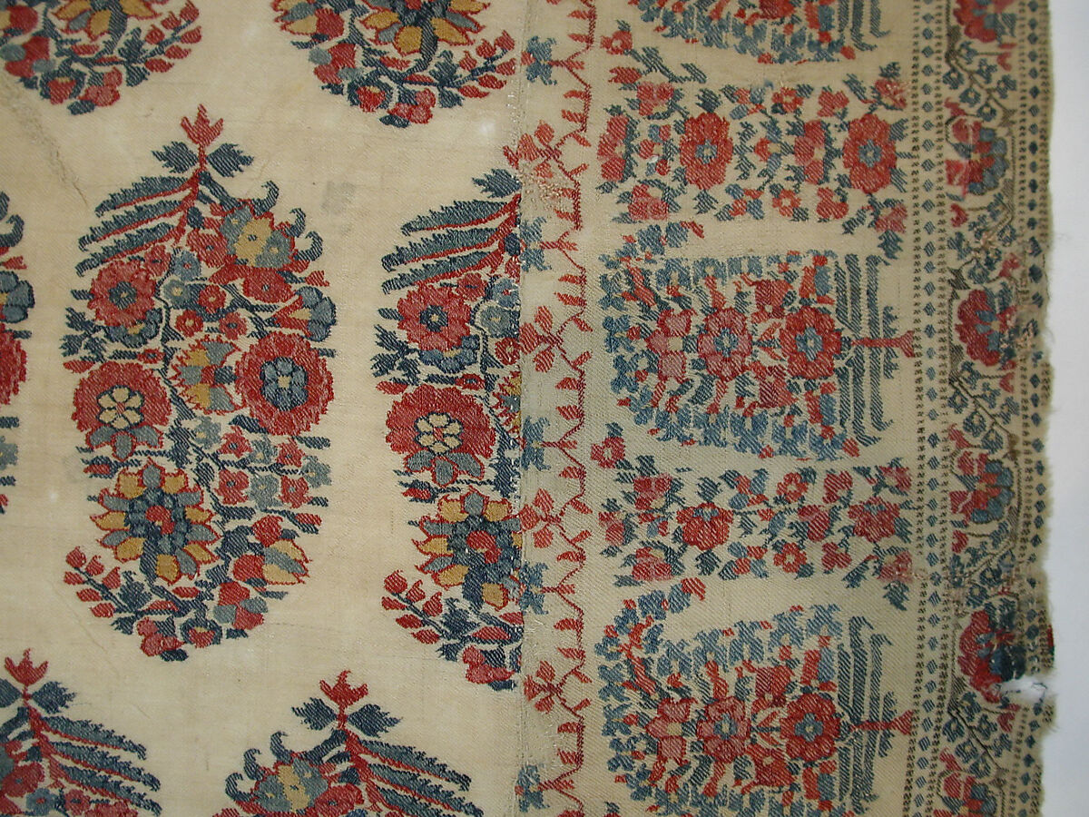 Shawl of Joined Fragments, Wool; double interlocking twill tapestry weave, pieced