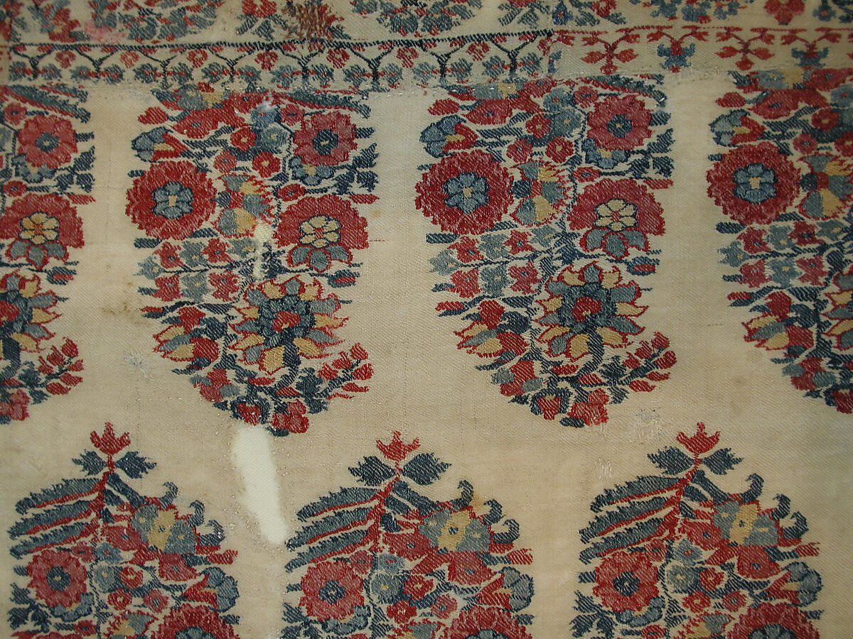 Shawl of Joined Fragments, Wool; double interlocking twill tapestry weave, pieced