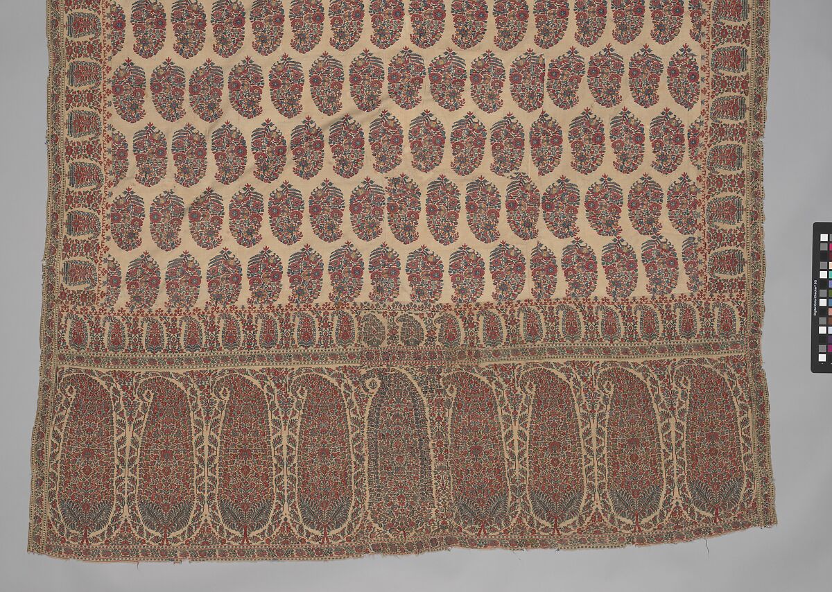 Shawl of Joined Fragments, Wool; double interlocking twill tapestry weave, pieced