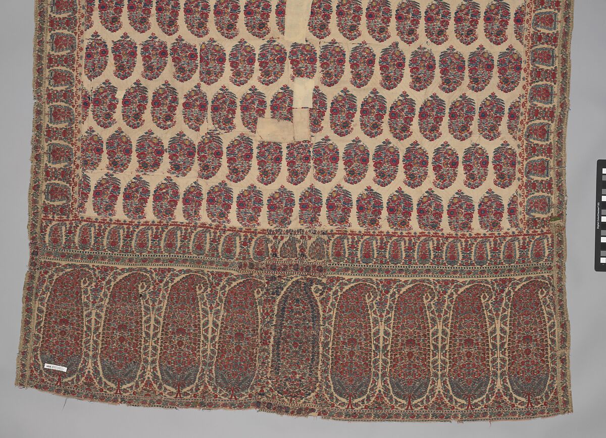 Shawl of Joined Fragments, Wool; double interlocking twill tapestry weave, pieced