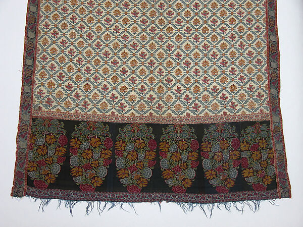 Shawl of Joined Fragments, Wool; twill weave and double interlocking twill tapestry weave