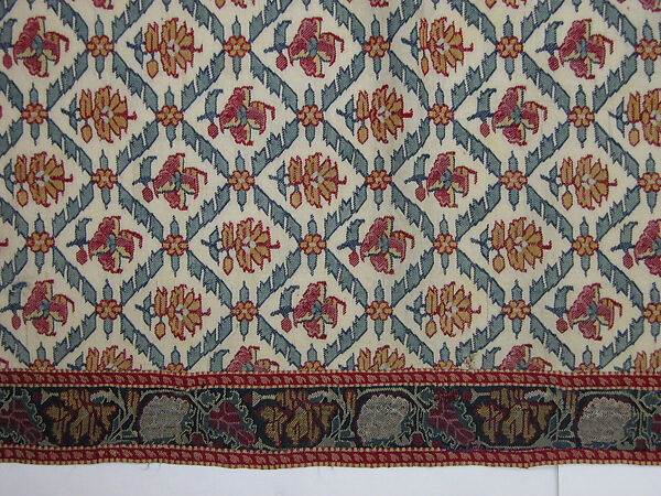 Shawl of Joined Fragments, Wool; twill weave and double interlocking twill tapestry weave