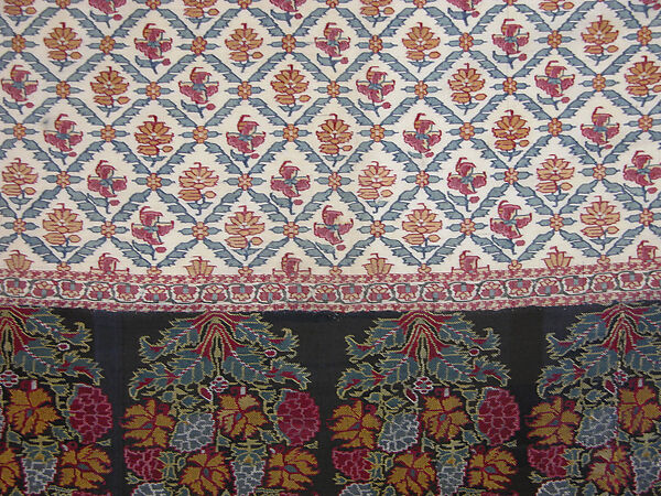Shawl of Joined Fragments, Wool; twill weave and double interlocking twill tapestry weave