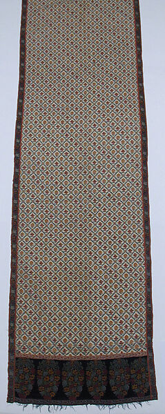 Shawl of Joined Fragments, Wool; twill weave and double interlocking twill tapestry weave