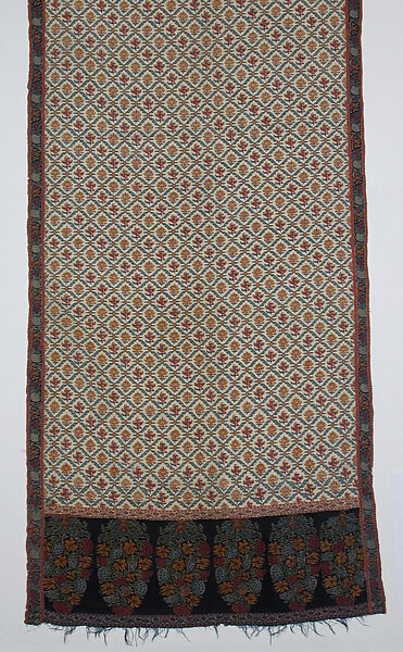 Shawl of Joined Fragments, Wool; twill weave and double interlocking twill tapestry weave