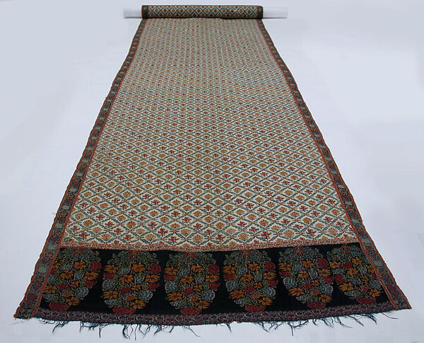 Shawl of Joined Fragments, Wool; twill weave and double interlocking twill tapestry weave