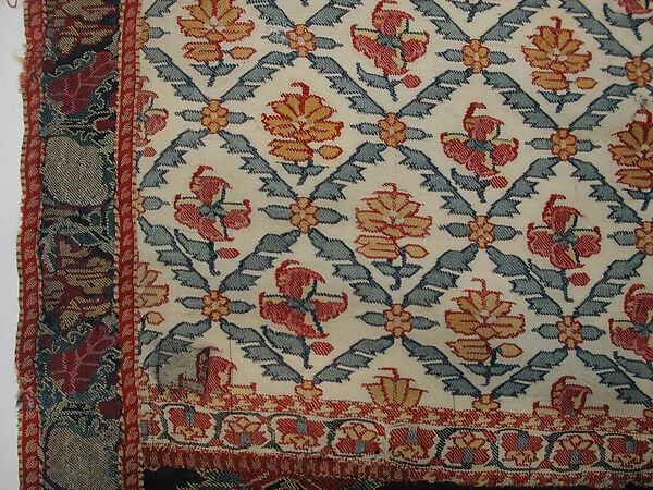 Shawl of Joined Fragments, Wool; twill weave and double interlocking twill tapestry weave