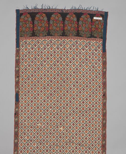 Shawl of Joined Fragments, Wool; twill weave and double interlocking twill tapestry weave