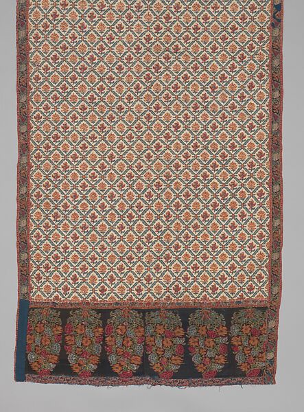 Shawl of Joined Fragments, Wool; twill weave and double interlocking twill tapestry weave