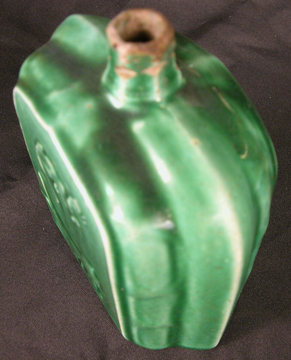 Bottle, Stonepaste; molded and glazed