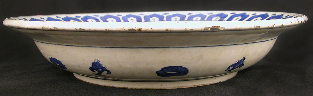 Dish with 'Kaleidoscope' Design, Stonepaste; polychrome painted under transparent glaze