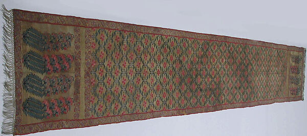 Sash (Patka), Silk, metal wrapped thread; tapestry weave