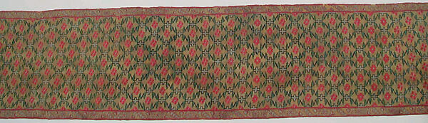 Sash (Patka), Silk, metal wrapped thread; tapestry weave