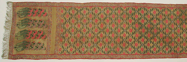 Sash (Patka), Silk, metal wrapped thread; tapestry weave